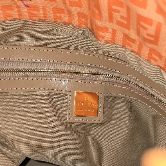 Fendi Bucket Bag in Orange and Tan